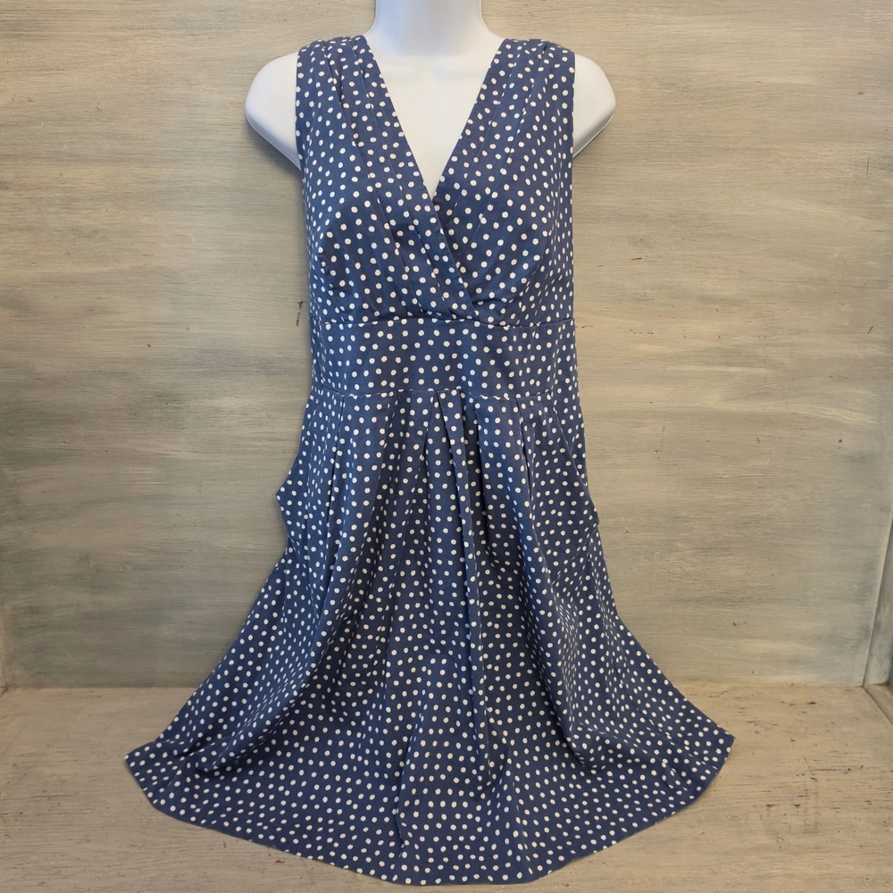 Corey P Polka Dot Sleeveless Vneck Fit & Flare Knee Length Dress Size 18 GC